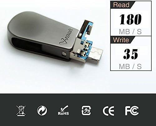 V-SMART TC-301 3 ב 1 USB 3.0 סוג C כונן הבזק | USB C, USB A, Micro USB | כונן פלאש מהירות גבוהה של OTG לסמארטפון,